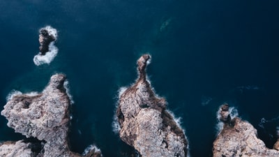海洋岩层航空摄影